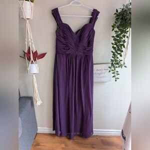 Dessy Collection Purple V-Neck Bridesmaid/Formal Maxi Dress